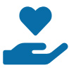 icon with hand and heart